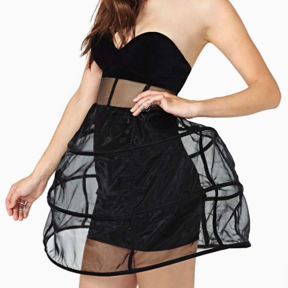NASTY GAL BLACK CORSET DRESS - SIZE SMALL
